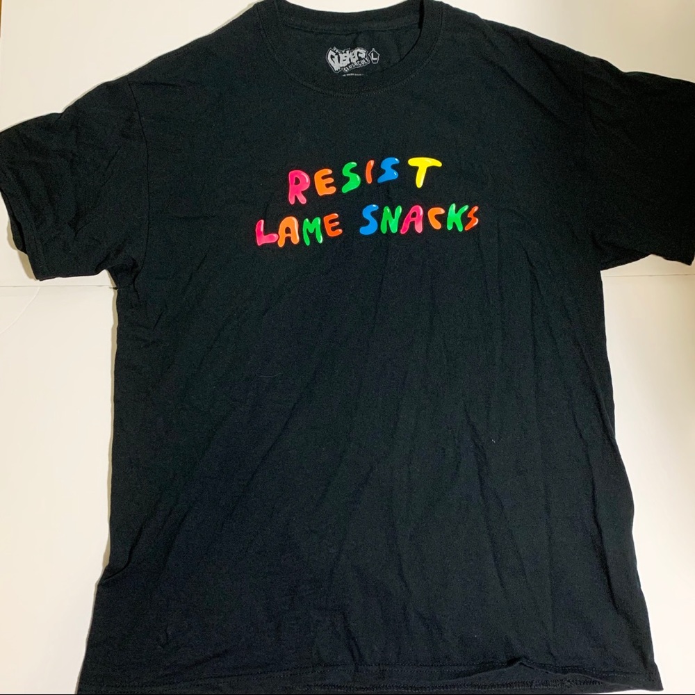 Fruit Gushers Resist Lame Snacks Black Graphic tee